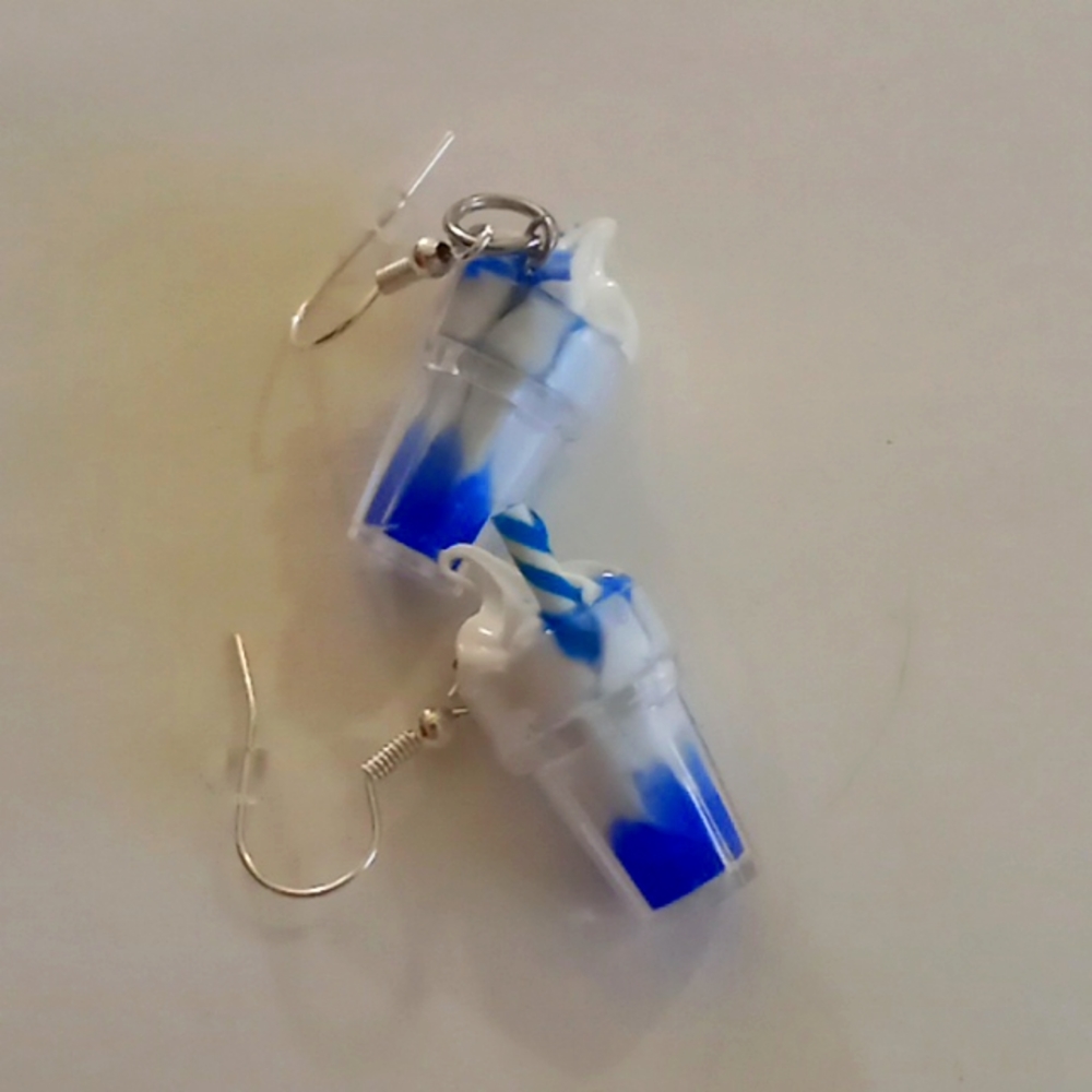 Blue ice cream earrings
